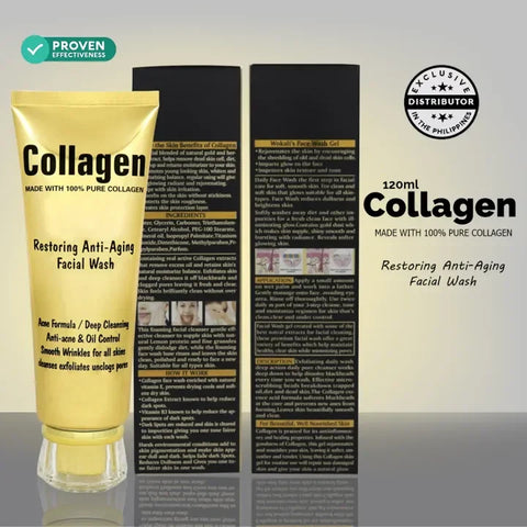 Wokali Collagen Anti-Aging & Anti-Acne Facial Wash 120ml – Deep Cleansing Face Cleanser