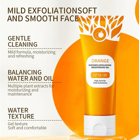 Orange Enzymes Exfoliating Brightening Gel – Gentle Dead Skin Remover for Glowing Skin