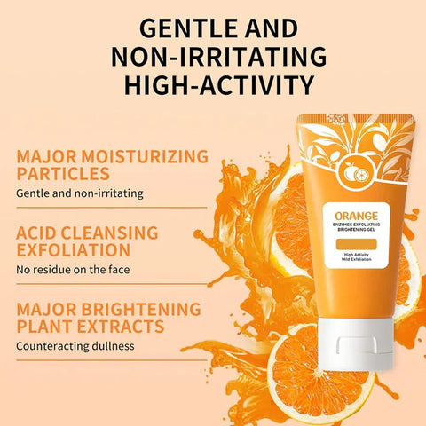 Orange Enzymes Exfoliating Brightening Gel – Gentle Dead Skin Remover for Glowing Skin