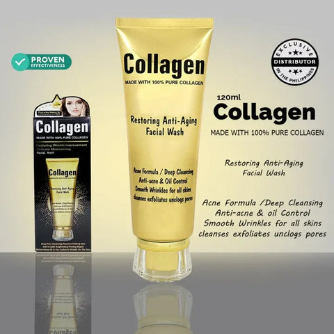 Wokali Collagen Anti-Aging & Anti-Acne Facial Wash 120ml – Deep Cleansing Face Cleanser