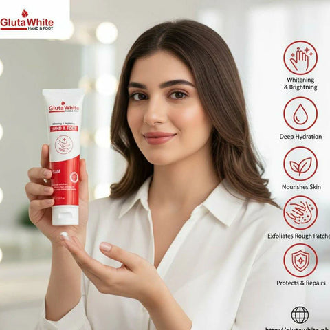 Gluta White Hand & Foot Whitening Cream 100ml – Moisturizing Brightening Cream for Hands & Feet