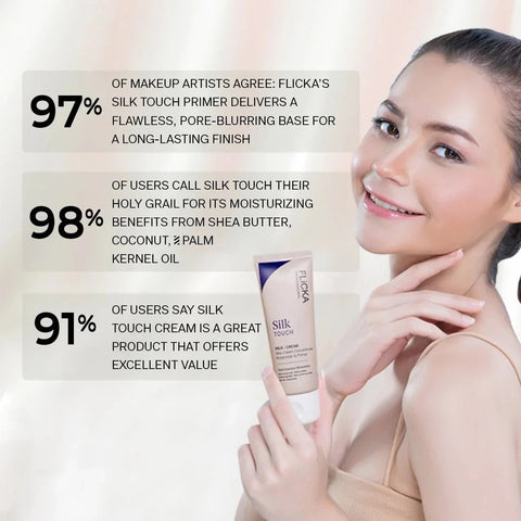 Flicka Silk Touch 3-in-1 Primer Moisturizer with SPF – Pore Blurring Hydrating Face Base